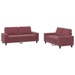 Casa si Gradina - Mobilier - Canapele si coltare - Canapele - Set de canapea, 2 piese, rosu vin, material textil - Infinity.ro