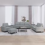 Casa si Gradina - Mobilier - Seturi de mobilier - Seturi living - Set de canapele, 4 piese, gri deschis, material textil - Infinity.ro
