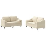 Casa si Gradina - Mobilier - Seturi de mobilier - Seturi living - Set de canapele cu perne, 2 piese, crem, material textil - Infinity.ro