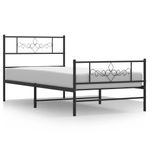 Casa si Gradina - Mobilier - Paturi si accesorii - Paturi - Cadru pat metalic cu tablii de cap/picioare, negru, 100x200 cm - Infinity.ro