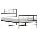 Casa si Gradina - Mobilier - Paturi si accesorii - Paturi - Cadru pat metalic cu tablii de cap/picioare, negru, 100x200 cm - Infinity.ro