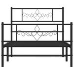 Casa si Gradina - Mobilier - Paturi si accesorii - Paturi - Cadru pat metalic cu tablii de cap/picioare, negru, 100x200 cm - Infinity.ro