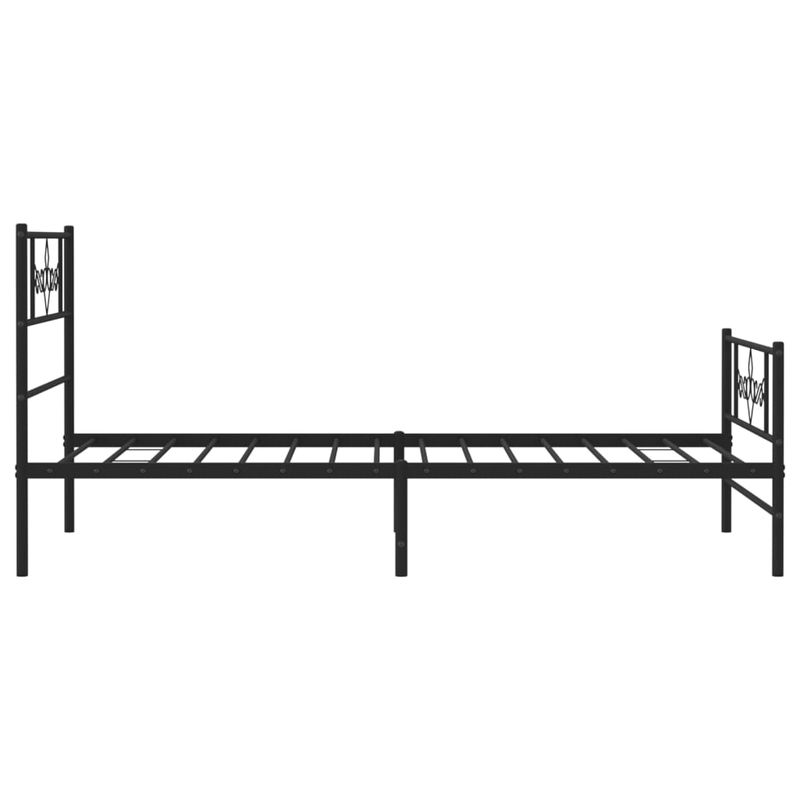 Casa si Gradina - Mobilier - Paturi si accesorii - Paturi - Cadru pat metalic cu tablii de cap/picioare, negru, 100x200 cm - Infinity.ro