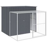 Petshop - Accesorii petshop - Culcusuri si custi - Tarcuri si colivii - Cusca de caine cu tarc antracit 214x253x181 cm otel galvanizat - Infinity.ro