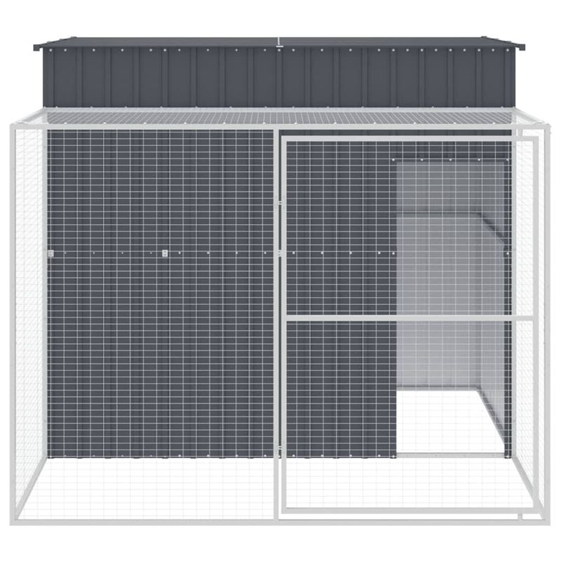 Petshop - Accesorii petshop - Culcusuri si custi - Tarcuri si colivii - Cusca de caine cu tarc antracit 214x253x181 cm otel galvanizat - Infinity.ro