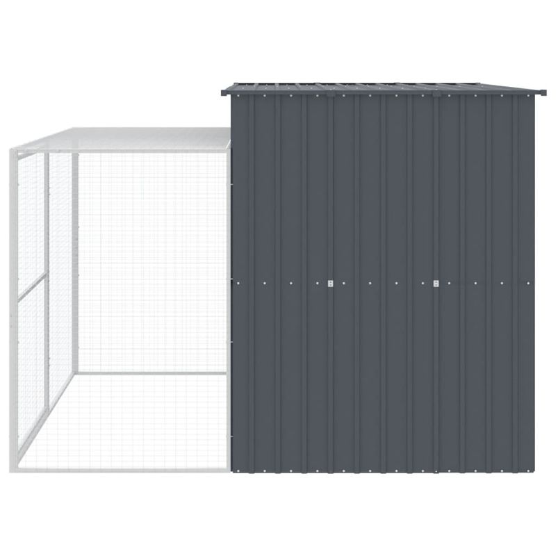 Petshop - Accesorii petshop - Culcusuri si custi - Tarcuri si colivii - Cusca de caine cu tarc antracit 214x253x181 cm otel galvanizat - Infinity.ro