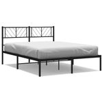 Casa si Gradina - Mobilier - Paturi si accesorii - Paturi - Cadru de pat metalic cu tablie, negru, 160x200 cm - Infinity.ro