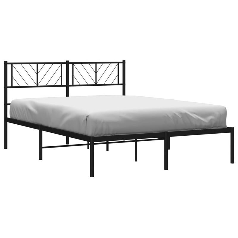 Casa si Gradina - Mobilier - Paturi si accesorii - Paturi - Cadru de pat metalic cu tablie, negru, 160x200 cm - Infinity.ro