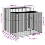 Petshop - Accesorii petshop - Culcusuri si custi - Tarcuri si colivii - Cusca de caine cu tarc antracit 214x253x181 cm otel galvanizat - Infinity.ro