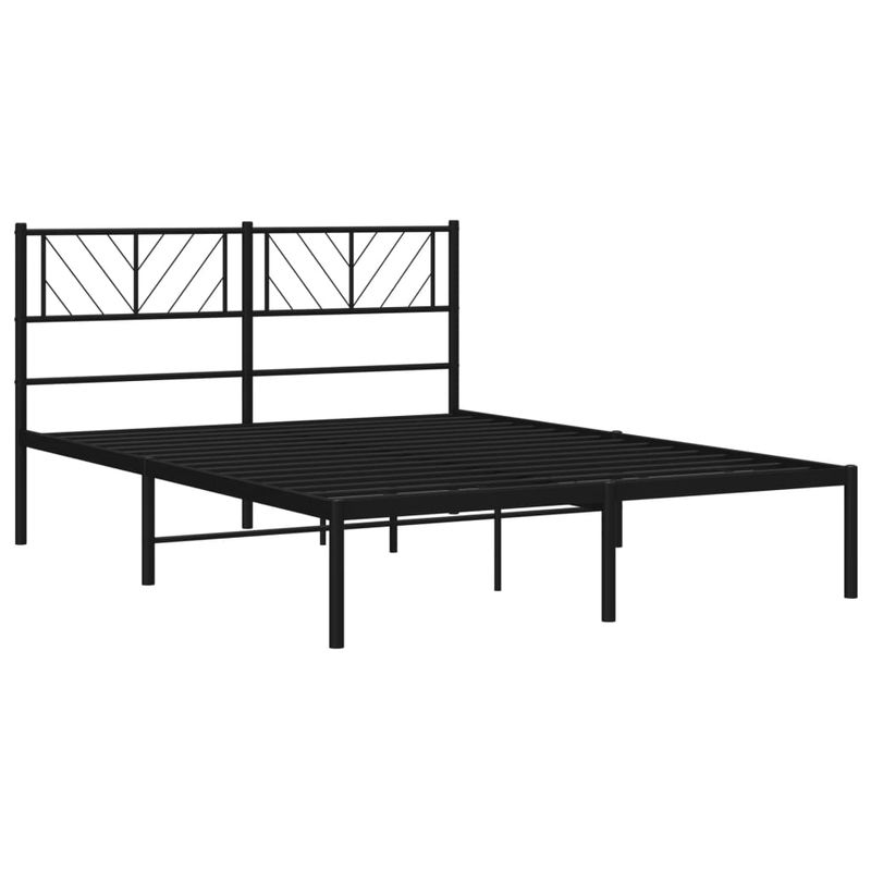 Casa si Gradina - Mobilier - Paturi si accesorii - Paturi - Cadru de pat metalic cu tablie, negru, 160x200 cm - Infinity.ro