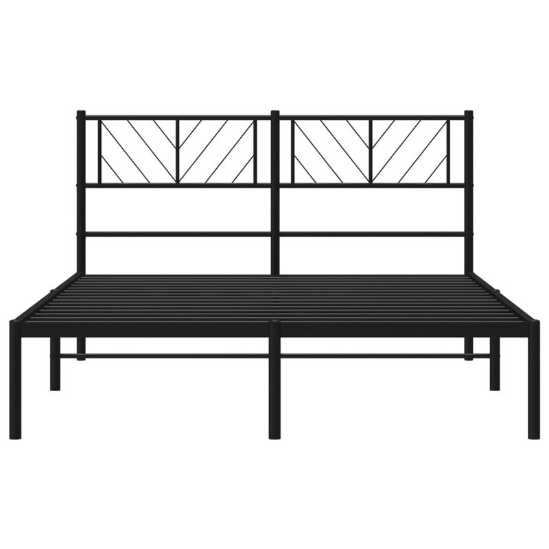 Casa si Gradina - Mobilier - Paturi si accesorii - Paturi - Cadru de pat metalic cu tablie, negru, 160x200 cm - Infinity.ro