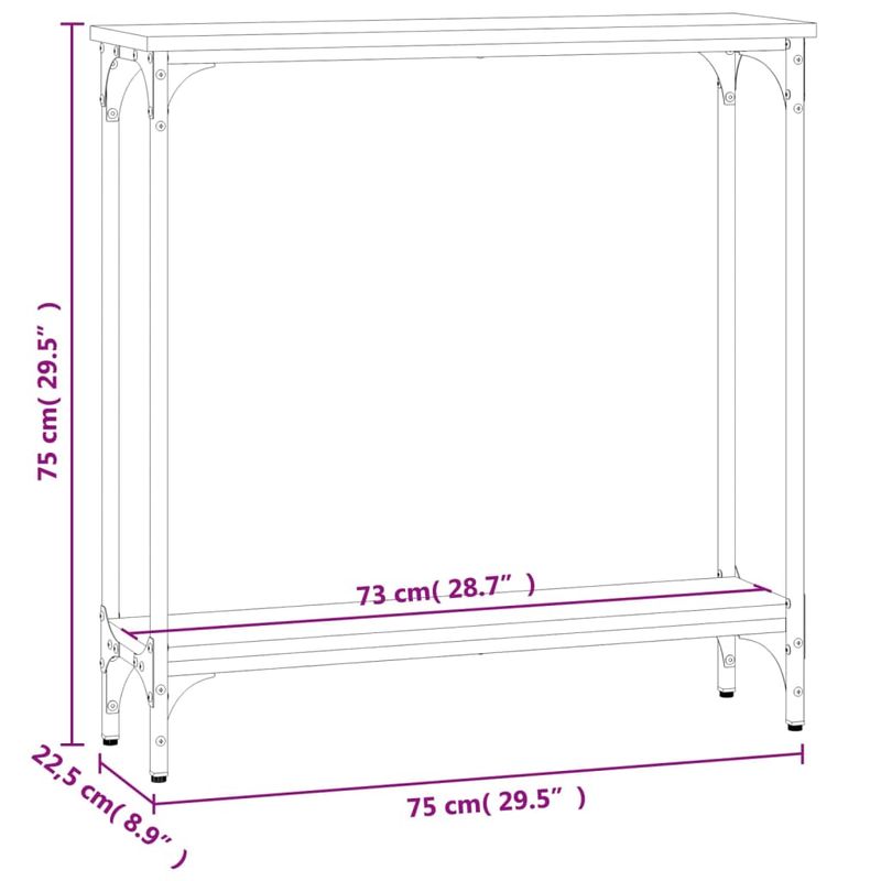 Casa si Gradina - Mobilier - Comode si corpuri - Console - Masa consola, stejar sonoma, 75x22,5x75 cm, lemn prelucrat - Infinity.ro