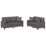 Casa si Gradina - Mobilier - Seturi de mobilier - Seturi living - Set de canapele cu perne, 2 piese, gri, piele ecologica - Infinity.ro