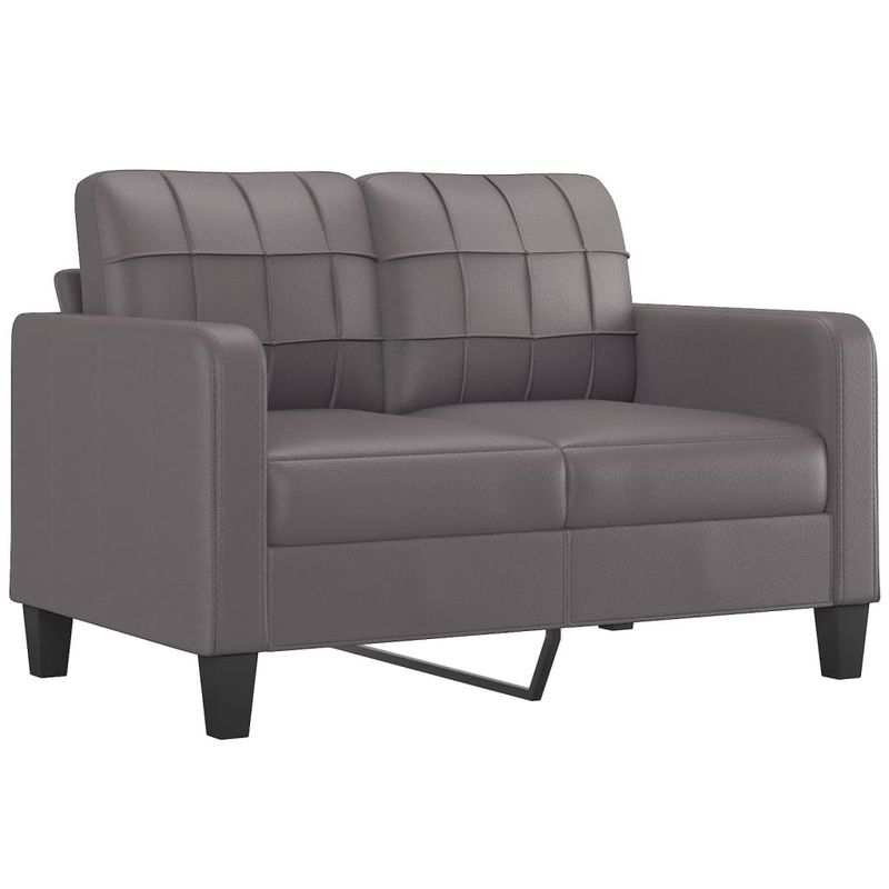 Casa si Gradina - Mobilier - Seturi de mobilier - Seturi living - Set de canapele cu perne, 2 piese, gri, piele ecologica - Infinity.ro