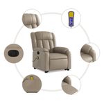 Ingrijire personala si Cosmetice - Sanatate si wellness - Articole wellness - Fotolii de masaj - Fotoliu electric masaj rabatabil cu ridicare, cappuccino - Infinity.ro