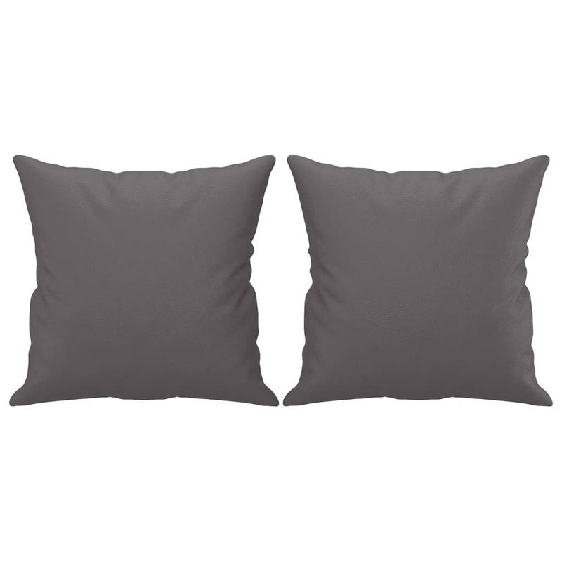 Casa si Gradina - Mobilier - Seturi de mobilier - Seturi living - Set de canapele cu perne, 2 piese, gri, piele ecologica - Infinity.ro