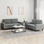 Casa si Gradina - Mobilier - Seturi de mobilier - Seturi living - Set de canapele, 2 piese, gri inchis, material textil - Infinity.ro