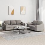 Casa si Gradina - Mobilier - Seturi de mobilier - Seturi living - Set de canapele cu perne, 2 piese, gri taupe, textil - Infinity.ro