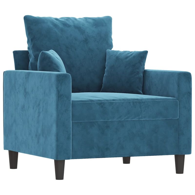 Casa si Gradina - Mobilier - Seturi de mobilier - Seturi living - Set de canapele cu perne, 3 piese, albastru, catifea - Infinity.ro