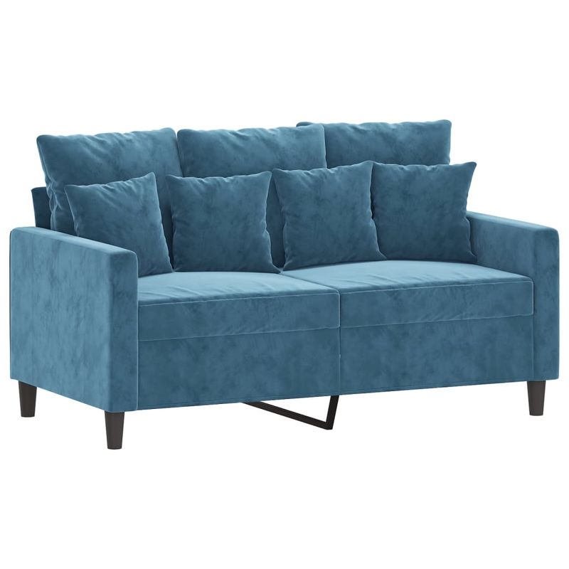 Casa si Gradina - Mobilier - Seturi de mobilier - Seturi living - Set de canapele cu perne, 3 piese, albastru, catifea - Infinity.ro