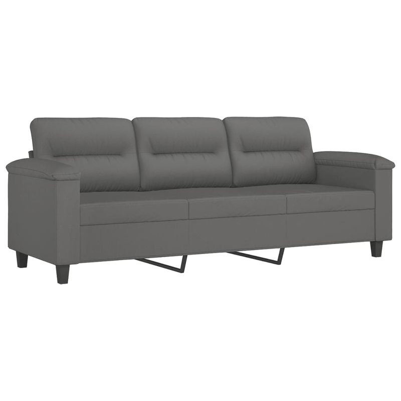 Casa si Gradina - Mobilier - Seturi de mobilier - Seturi living - Set de canapele cu perne, 2 piese, gri inchis, microfibra - Infinity.ro