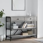 Casa si Gradina - Mobilier - Comode si corpuri - Console - Masa consola cu sertare si rafturi sonoma gri lemn prelucrat - Infinity.ro