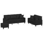 Casa si Gradina - Mobilier - Seturi de mobilier - Seturi living - Set de canapele cu perne, 3 piese, negru, piele ecologica - Infinity.ro