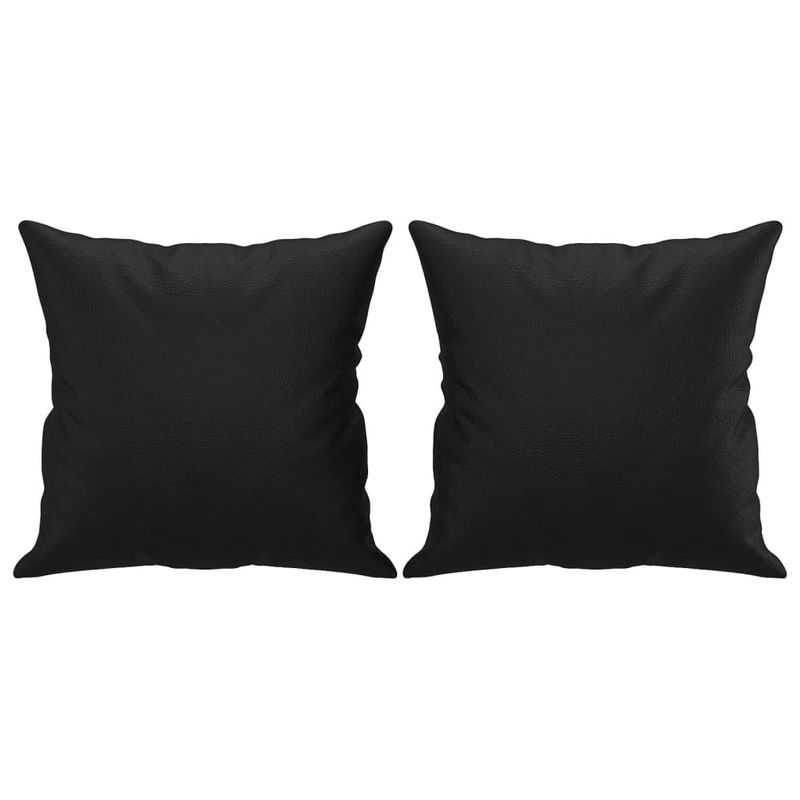 Casa si Gradina - Mobilier - Seturi de mobilier - Seturi living - Set de canapele cu perne, 3 piese, negru, piele ecologica - Infinity.ro