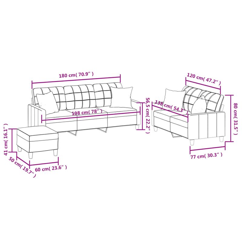 Casa si Gradina - Mobilier - Seturi de mobilier - Seturi living - Set de canapele cu perne, 3 piese, negru, piele ecologica - Infinity.ro