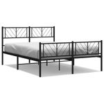 Casa si Gradina - Mobilier - Paturi si accesorii - Paturi - Cadru pat metalic cu tablie de cap/picioare, negru, 135x190 cm - Infinity.ro