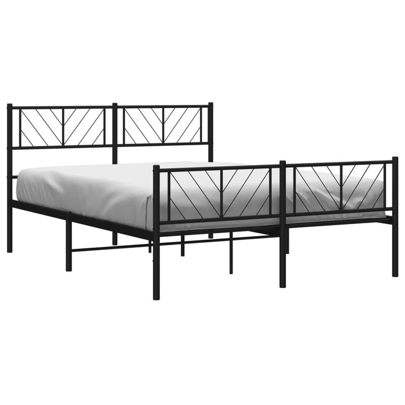 Casa si Gradina - Mobilier - Paturi si accesorii - Paturi - Cadru pat metalic cu tablie de cap/picioare, negru, 135x190 cm - Infinity.ro