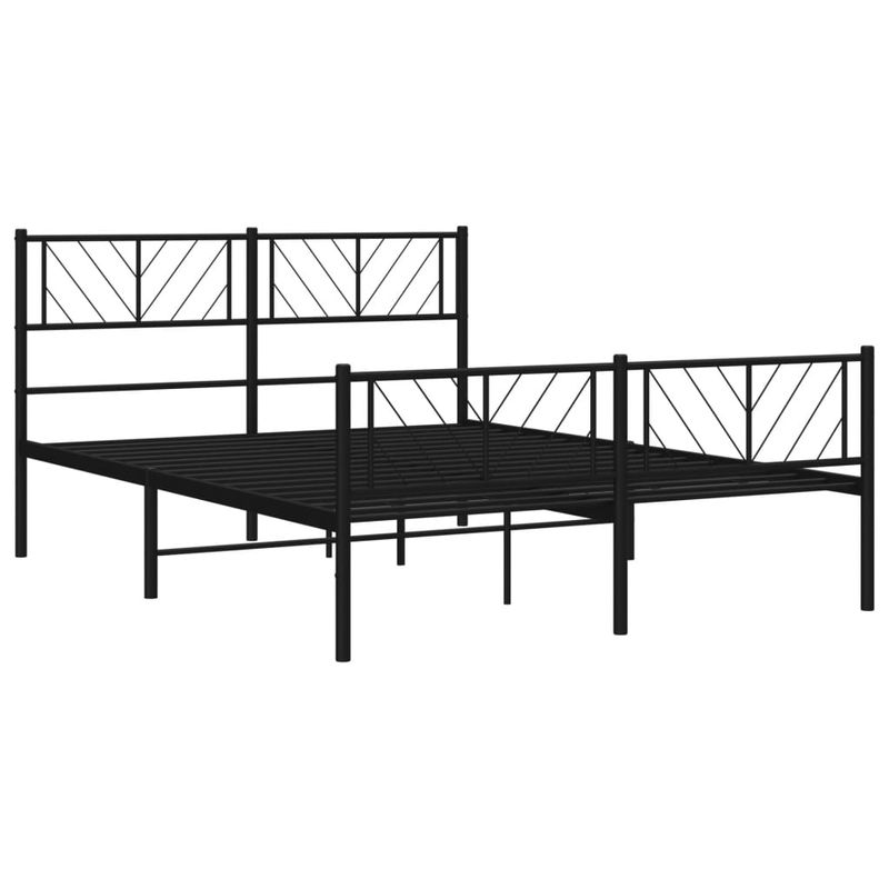 Casa si Gradina - Mobilier - Paturi si accesorii - Paturi - Cadru pat metalic cu tablie de cap/picioare, negru, 135x190 cm - Infinity.ro
