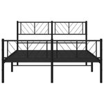 Casa si Gradina - Mobilier - Paturi si accesorii - Paturi - Cadru pat metalic cu tablie de cap/picioare, negru, 135x190 cm - Infinity.ro