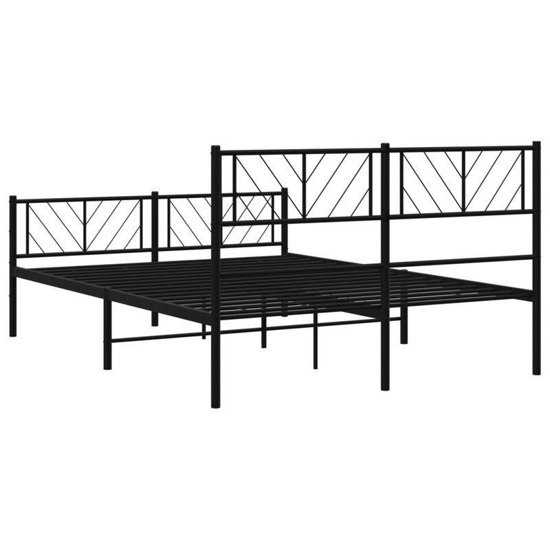 Casa si Gradina - Mobilier - Paturi si accesorii - Paturi - Cadru pat metalic cu tablie de cap/picioare, negru, 135x190 cm - Infinity.ro