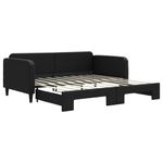 Casa si Gradina - Mobilier - Paturi si accesorii - Paturi - Pat de zi cu extensie, negru, 90x190 cm, textil - Infinity.ro