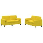 Casa si Gradina - Mobilier - Seturi de mobilier - Seturi living - Set de canapele cu perne, 2 piese, galben, catifea - Infinity.ro