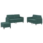 Casa si Gradina - Mobilier - Seturi de mobilier - Seturi living - Set de canapele, 3 piese, verde inchis, catifea - Infinity.ro