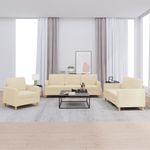 Casa si Gradina - Mobilier - Seturi de mobilier - Seturi living - Set de canapele cu perne, 3 piese, crem, textil - Infinity.ro