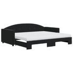 Casa si Gradina - Mobilier - Paturi si accesorii - Paturi - Pat de zi cu extensie si saltele, negru, 90x190 cm, catifea - Infinity.ro