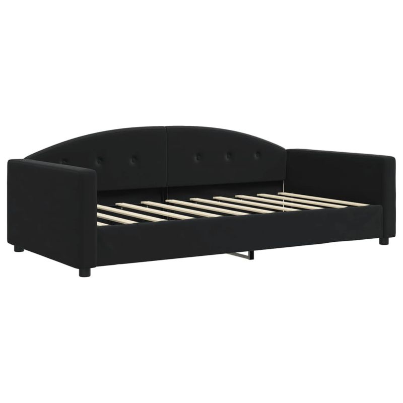 Casa si Gradina - Mobilier - Paturi si accesorii - Paturi - Pat de zi cu extensie si saltele, negru, 90x190 cm, catifea - Infinity.ro