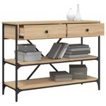 Casa si Gradina - Mobilier - Comode si corpuri - Console - Masa consola cu sertare si rafturi stejar sonoma lemn prelucrat - Infinity.ro