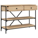 Casa si Gradina - Mobilier - Comode si corpuri - Console - Masa consola cu sertare si rafturi stejar sonoma lemn prelucrat - Infinity.ro