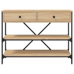 Casa si Gradina - Mobilier - Comode si corpuri - Console - Masa consola cu sertare si rafturi stejar sonoma lemn prelucrat - Infinity.ro