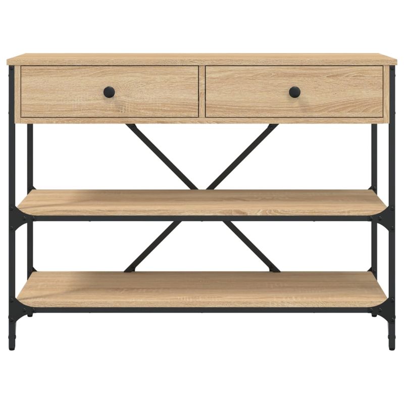 Casa si Gradina - Mobilier - Comode si corpuri - Console - Masa consola cu sertare si rafturi stejar sonoma lemn prelucrat - Infinity.ro