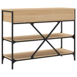 Casa si Gradina - Mobilier - Comode si corpuri - Console - Masa consola cu sertare si rafturi stejar sonoma lemn prelucrat - Infinity.ro