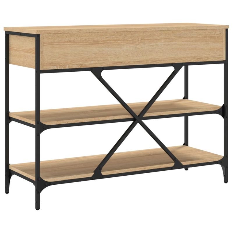 Casa si Gradina - Mobilier - Comode si corpuri - Console - Masa consola cu sertare si rafturi stejar sonoma lemn prelucrat - Infinity.ro