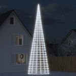 Casa si Gradina - Decoratiuni - Decoratiuni de sezon - Lumina brad de Craciun pe catarg, 3000 LED-uri, alb rece 800 cm - Infinity.ro