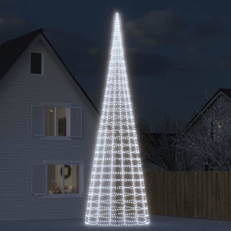 Casa si Gradina - Decoratiuni - Decoratiuni de sezon - Lumina brad de Craciun pe catarg, 3000 LED-uri, alb rece 800 cm - Infinity.ro