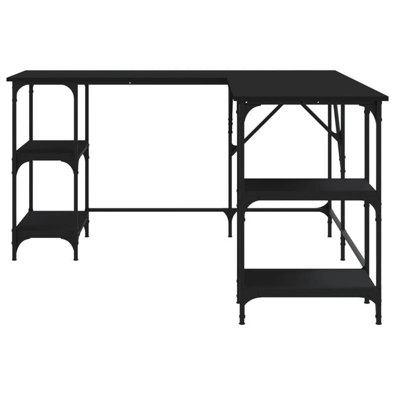 Casa si Gradina - Mobilier - Mese si birouri - Birouri - Birou, negru, 139x139x75 cm, lemn prelucrat - Infinity.ro