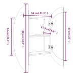 Casa si Gradina - Mobilier - Mobilier baie - Corpuri baie - Dulap de baie cu oglinda rotunda si LED, stejar, 54x54x17,5 cm - Infinity.ro